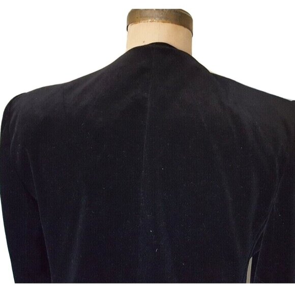 Vintage blazer jacket velvet & sequin beaded collar, elegant formal holidays M - Picture 10 of 13